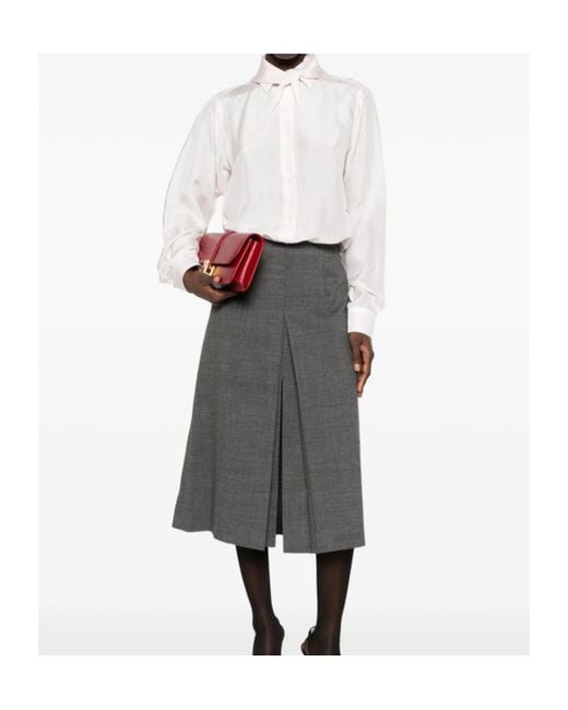Prada White Collared Long-Sleeved Shirt