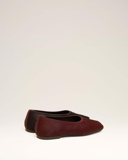 AMI Brown Two-Tone Leather Ballet Flats