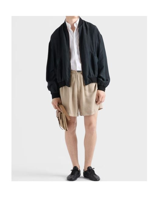 Prada Black Silk Bomber Jacket for men