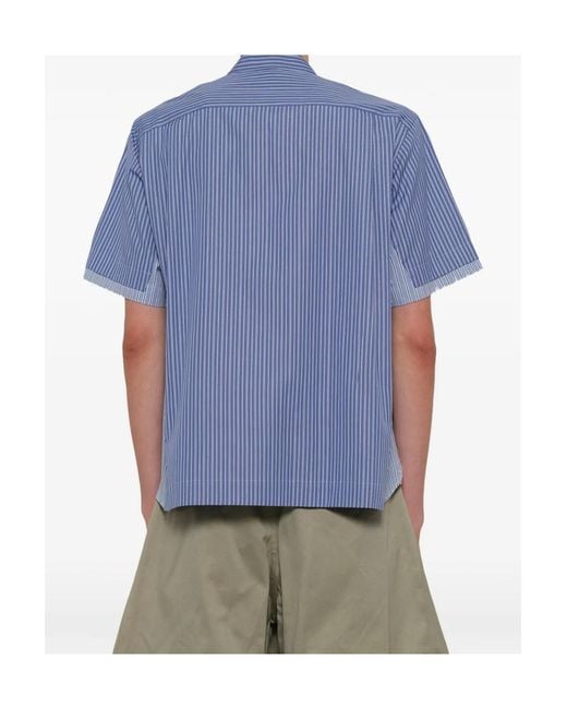 Sacai Blue Short-Sleeved Shirt for men