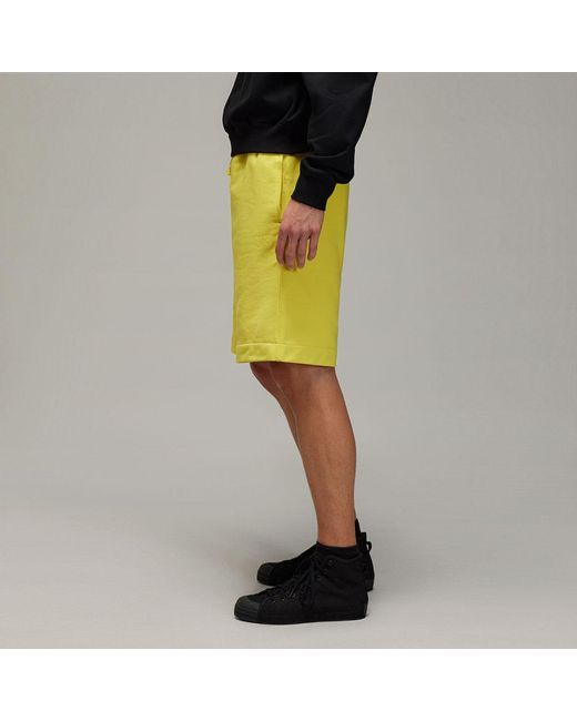 Y-3 Yellow Logo-Detail Shorts for men