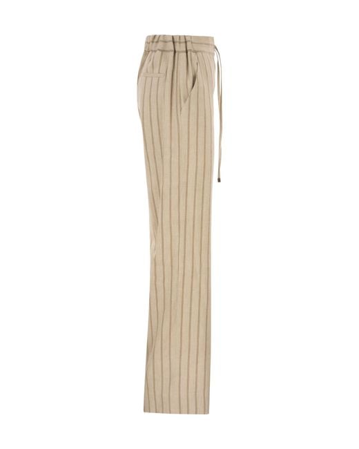 Antonelli Natural Pinstriped Trousers