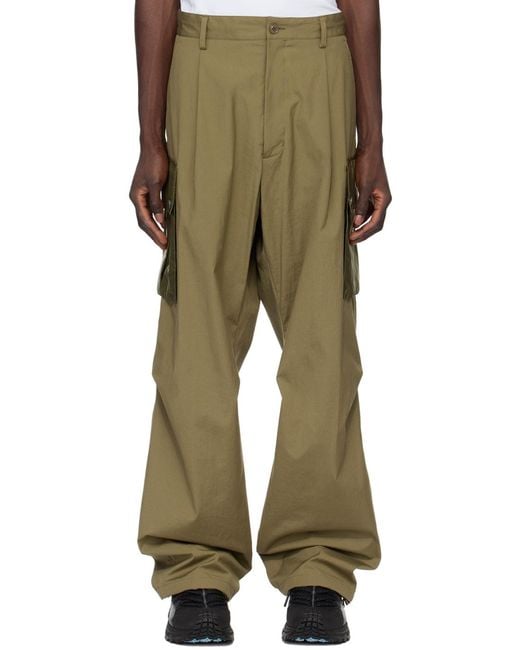 Moncler Green Logo Patch Cargo Pants for men