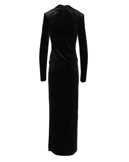 Amazuìn Black Lara Velvet Maxi Dress