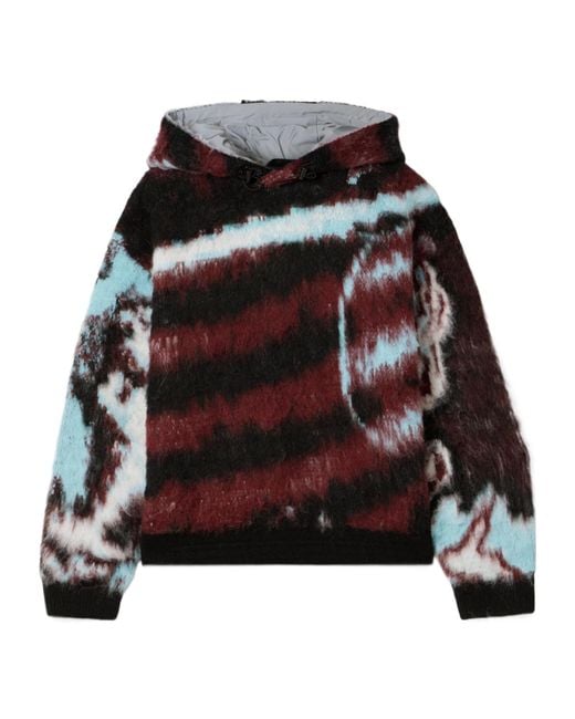 Aztech Mountain Black Off Piste Shell-Trimmed Printed Fleece Hoodie