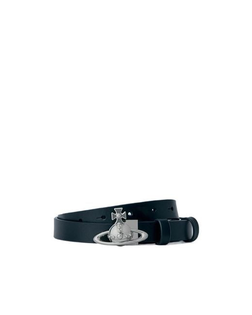 Vivienne Westwood White Small Orb Buckle Belt