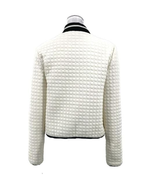 Armani Jeans White Zipper Long-Sleeved Casual Jacket