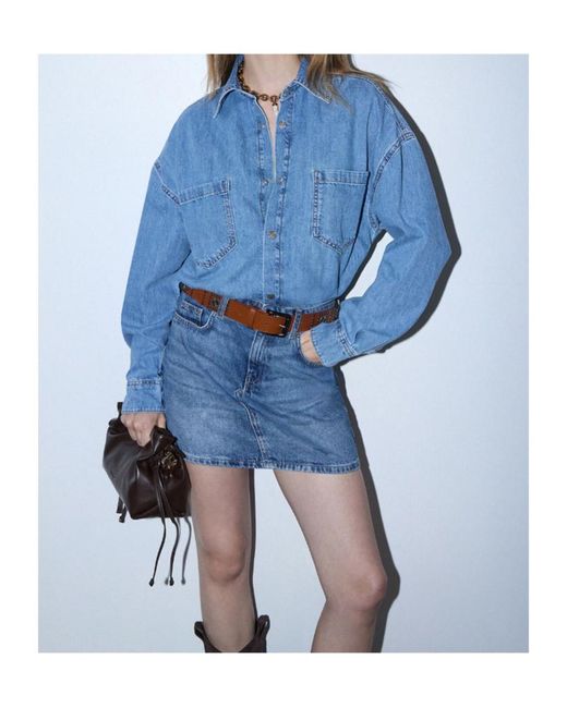 Liu Jo Blue Short Denim Dress With Belt