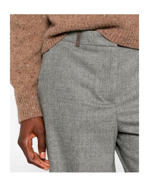 Peserico Gray Wide-Leg Trousers