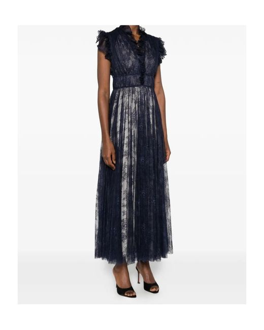 Alberta Ferretti Blue Lace Dress