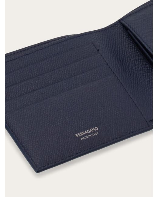 Ferragamo Blue Gancini Bi-Fold Wallet for men