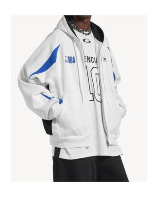 Balenciaga Blue Nba Collaboration Oversized Zip-Up Hoodie for men