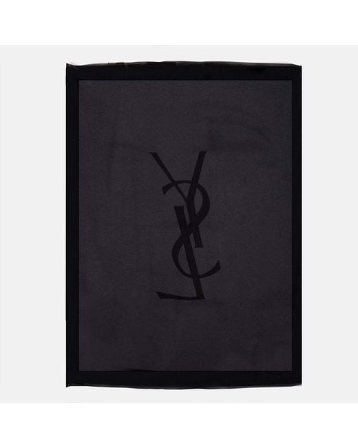 Saint Laurent Black Logo Printed Scarf