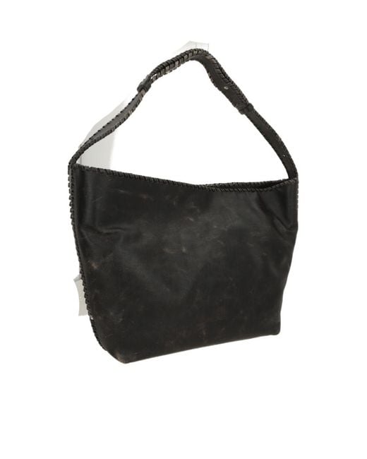 Ann Demeulemeester Black Xela Whipstitch Leather Shoulder Bag