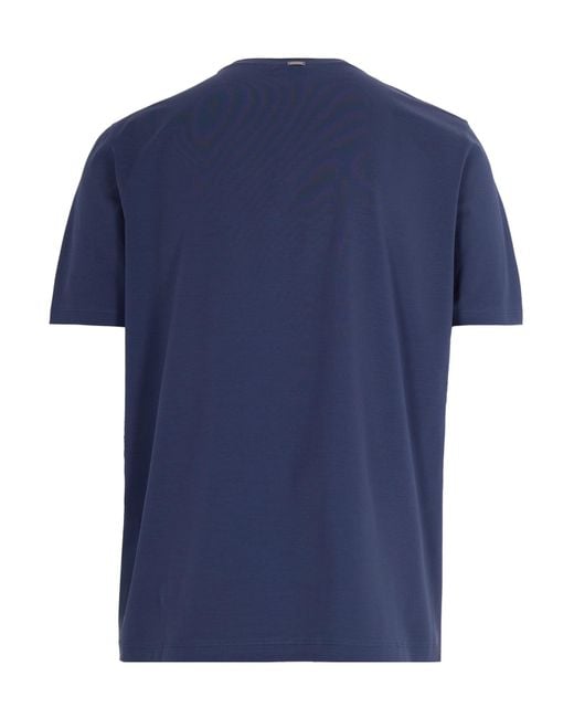 Herno Blue Stretched Crewneck T-Shirt for men
