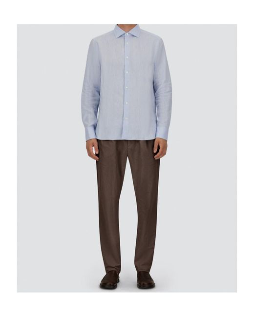 Herno Brown Seersucker Straight-Leg Trousers for men