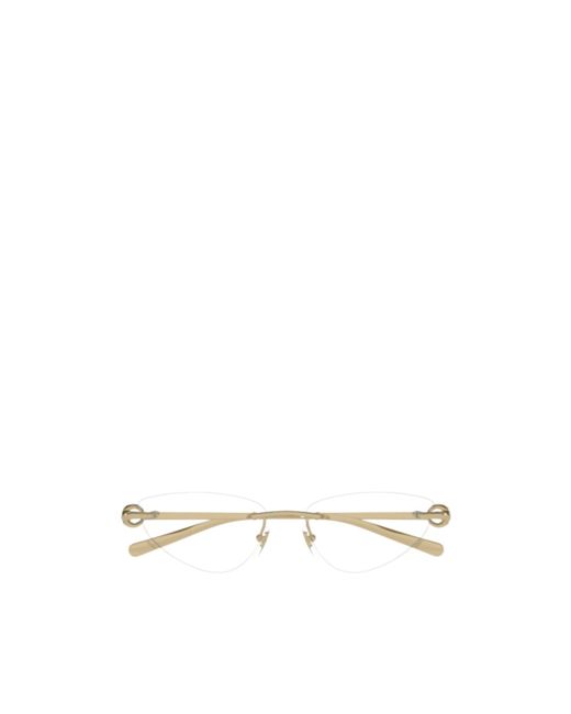 Gucci White Eyewear Rimless Cat-Eye Glasses And Frames
