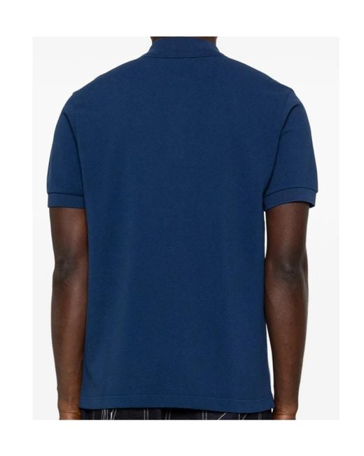 KENZO Blue Logo Embroidered Short-Sleeve Polo Shirt for men