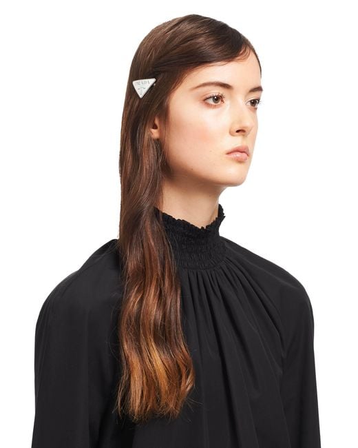Prada White Metal Hair Clip