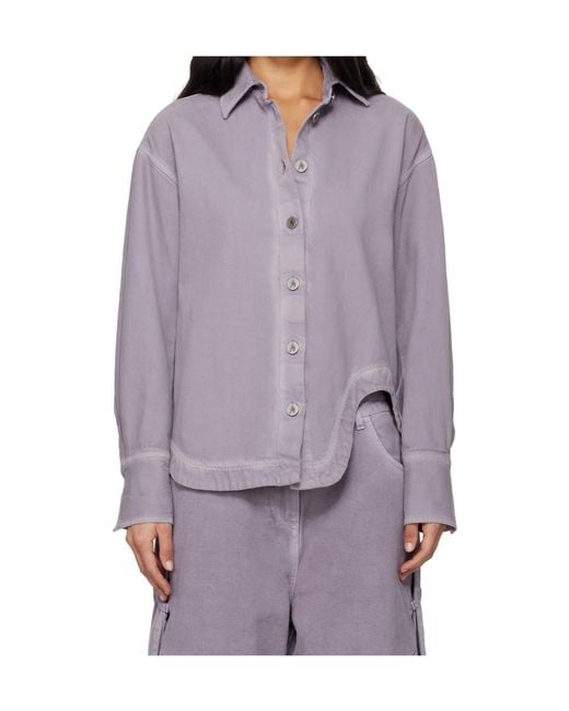 The Attico Purple The Long Sleeved Denim Shirt
