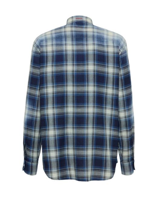 DSquared² Blue Sparkling Vintage Shirt for men