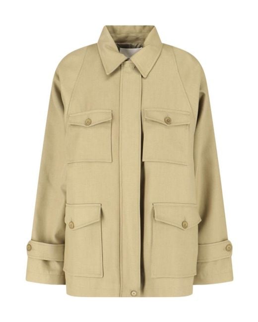 Frankie Shop Natural Kelia Belted Utility Jacket