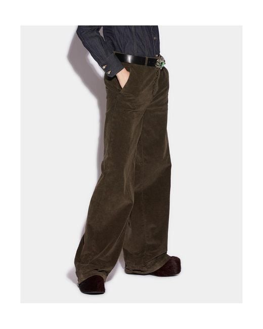 DSquared² Black Baggy Cut Corduroy Trousers