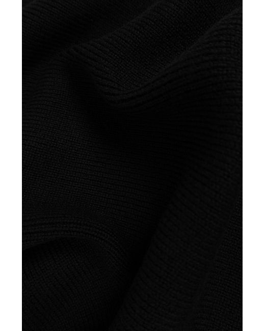 Moose Knuckles Black Wool Scarf for men