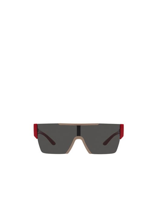 Burberry Gray Eyewear Shield Frame Sunglasses for men
