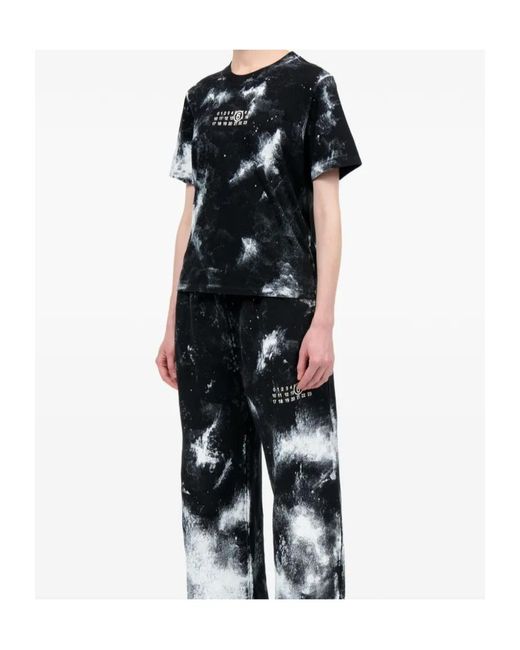 MM6 by Maison Margiela Black Logo Printed T-Shirt