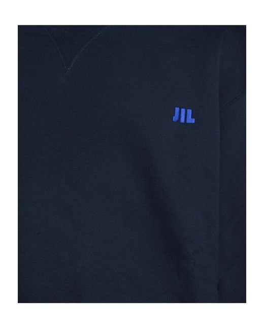 Jil Sander Blue Terry Crewneck Sweatshirt for men