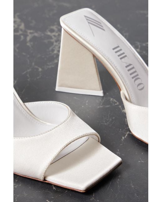 The Attico White Devon Satin Mules