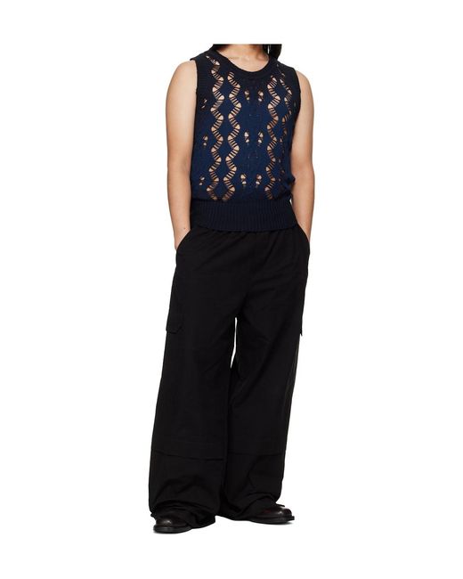 Egonlab Blue Textured Knit Vest for men
