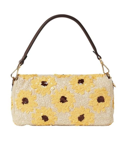 Fendi Metallic Floral Shoulder Bag