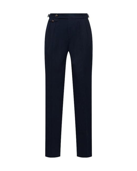 Brunello Cucinelli Blue Pleated Casual Pants for men