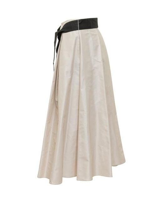 Max Mara Multicolor Midi Skirt With Belt