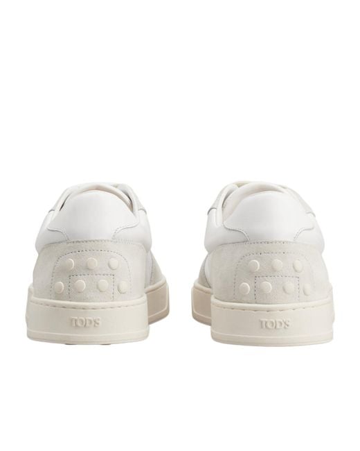Tod's White Logo Printed Low-Top Sneakers for men