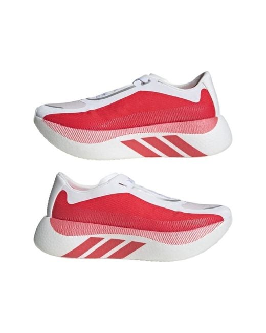 Adidas Red Hyperboost Edge Running Shoes for men