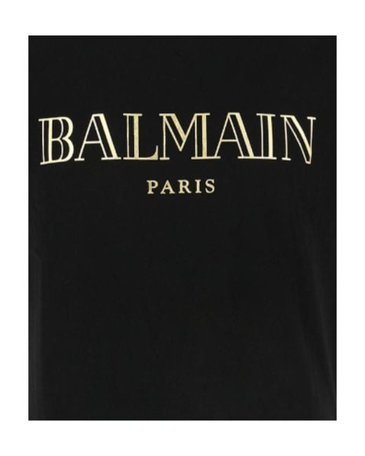 Balmain Black Logo Printed T-Shirt for men