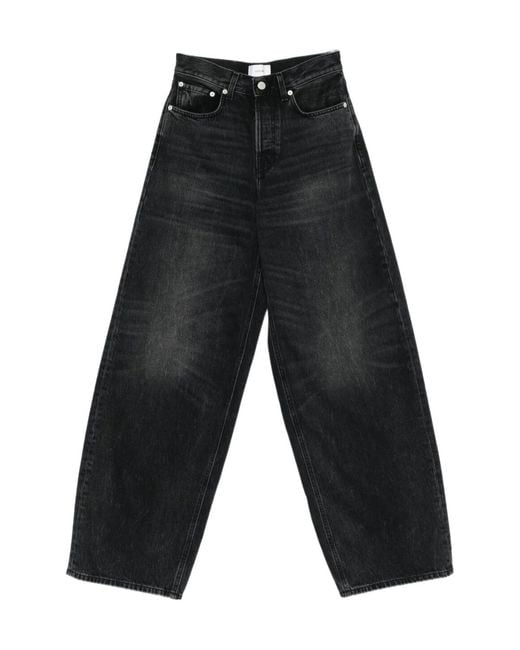 Haikure Black Bethany High-Waist Wide-Leg Jeans