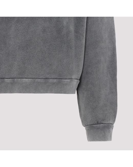 Acne Gray Logo Patch Drawstring Hoodie for men