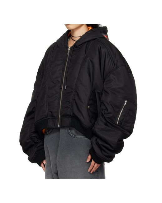 Lu'u Dan Black Patch Bomber Jacket for men