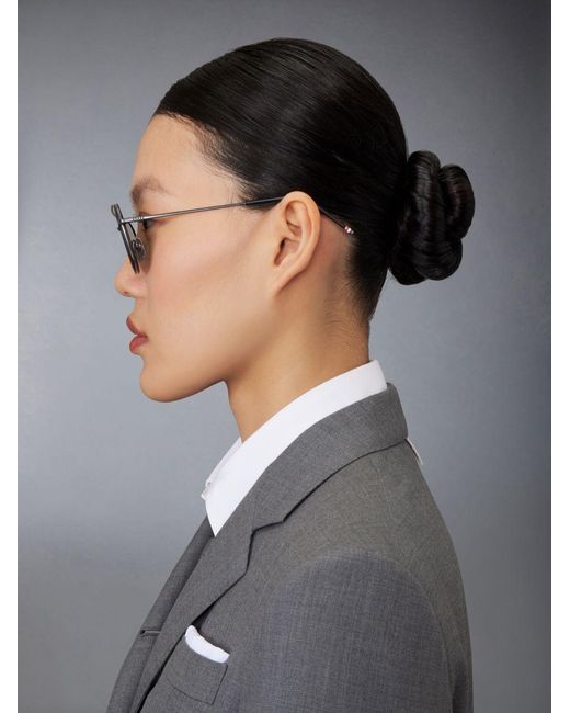 Thom Browne Metallic Eyewear Aviator Frame Sunglasses for men