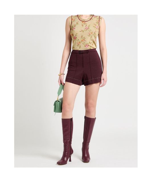 Maison Margiela Purple Shorts & Bermuda Shorts Wool