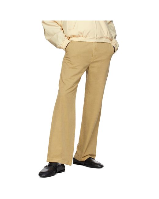 Auralee Natural Finix Pleated Pants for men