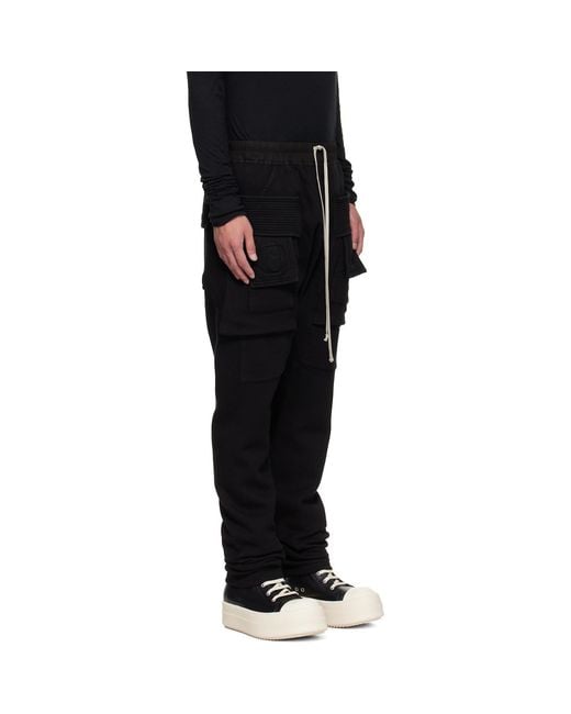 Rick Owens Black Drawstring Casual Pants for men