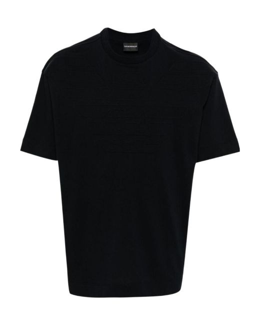 Emporio Armani Black Crew-Neck Cotton T-Shirt for men