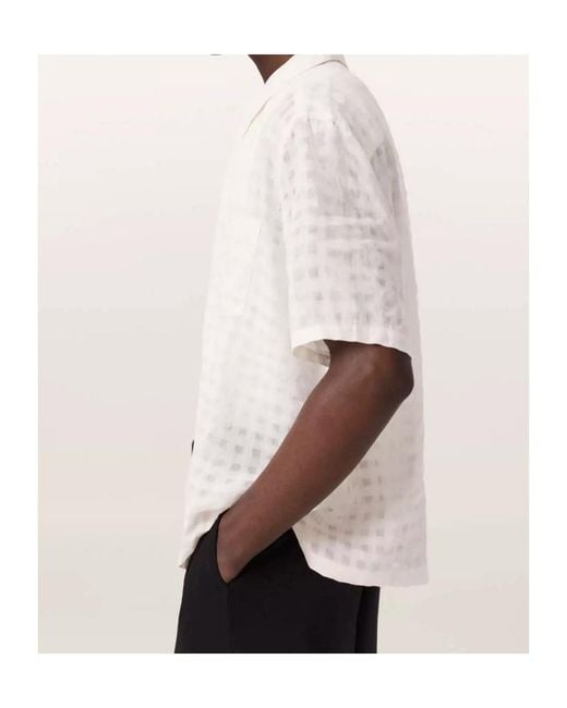 AllSaints White Aubrey Short-Sleeve Hawaiian Shirt for men