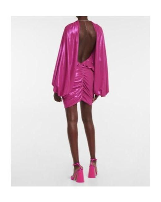 The Attico Purple Karen Lamé Georgette Minidress