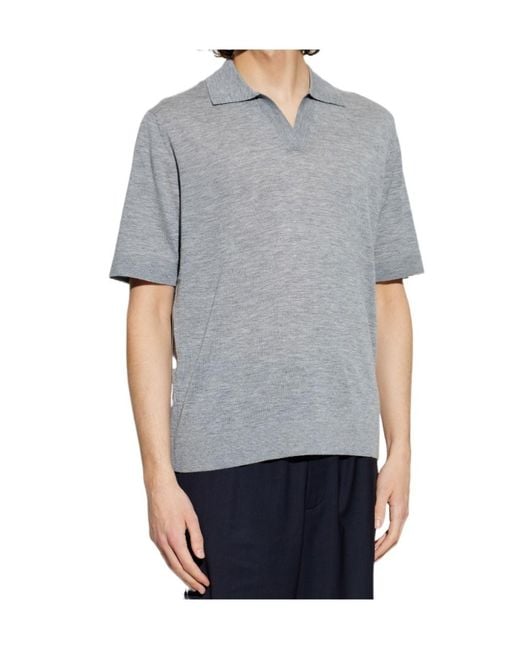Lisa Yang Gray Peter Knitted Polo Shirt for men